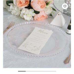 Clear acrylic plate charger (6 total)